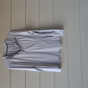 Grey striped athletic pullover